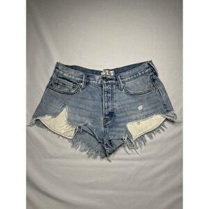 Free People We The Free Blue Jean Short Shorts Women's Size 25‎ Bohemian